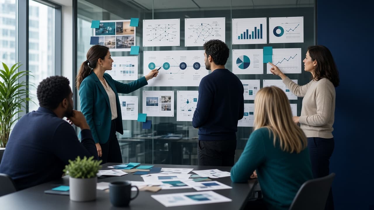 Media and entertainment team reviewing platform performance