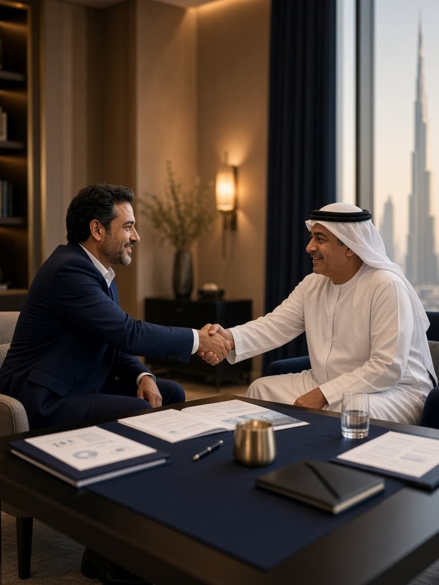 Investor fundraising advisory meeting in Dubai